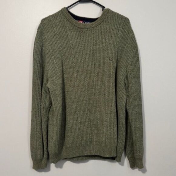 USED Men's Chaps Long Sleeve Crew Neck Sweater Color Green Size Large - Picture 1 of 1